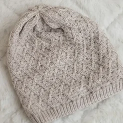 JEANS Talvipäähineet>Neulepipo fleecevuorella beige