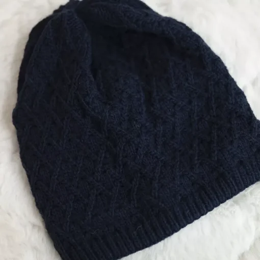 JEANS Talvipäähineet>Neulepipo fleecevuorella navy