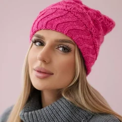 JEANS Talvipäähineet>Neulepipo pinkki