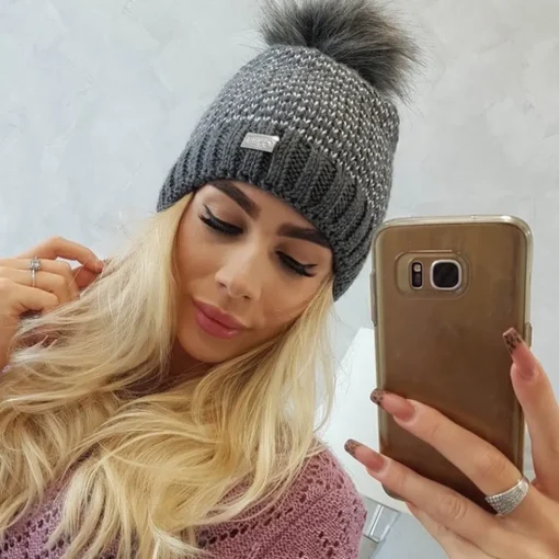 JEANS Talvipäähineet>Neulepipo tummanharmaa