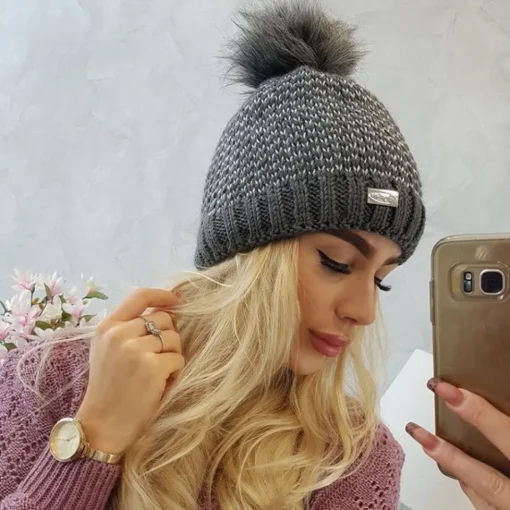 JEANS Talvipäähineet>Neulepipo tummanharmaa