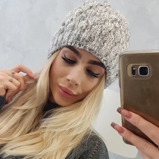 JEANS Talvipäähineet>Neulepipo vaaleanharmaa