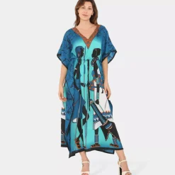 JEANS Tunikat | Plus!>Nice Day Africa viskoosikaftaani turkoosi