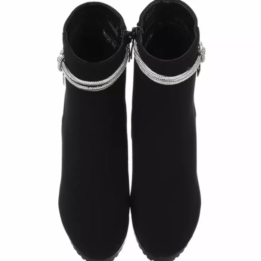 JEANS Kengät>Nilkkurit kiilakorolla musta