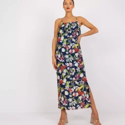 JEANS Maksimekot></noscript>Nuance Polina kukkamekko navy