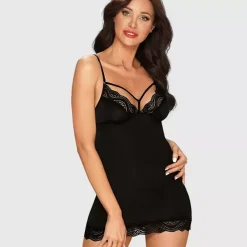 Obsessive Alusvaatteet>Diyosa chemise ja stringit musta