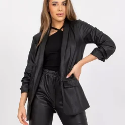 JEANS Takit>Och Bella Alice keinonahkajakku musta