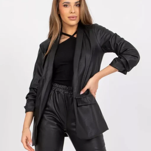 JEANS Takit>Och Bella Alice keinonahkajakku musta
