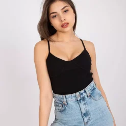 JEANS Lyhythihaiset Paidat Ja Topit>Och Bella Alla ribbitoppi musta