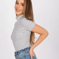 JEANS Lyhythihaiset Paidat Ja Topit></noscript>Och Bella Amande raidallinen t-paita valkoinen