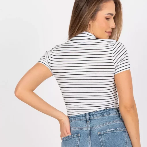 JEANS Lyhythihaiset Paidat Ja Topit>Och Bella Amande raidallinen t-paita valkoinen