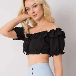 JEANS Lyhythihaiset Paidat Ja Topit>Och Bella Arnika bardot toppi musta
