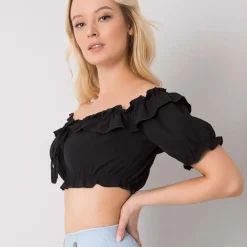 JEANS Lyhythihaiset Paidat Ja Topit></noscript>Och Bella Arnika bardot toppi musta