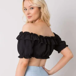 JEANS Lyhythihaiset Paidat Ja Topit></noscript>Och Bella Arnika bardot toppi musta