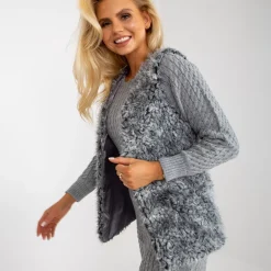 JEANS Takit></noscript>Och Bella Carly keinoturkisliivi harmaa