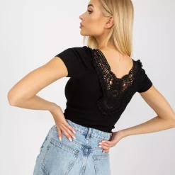 JEANS Lyhythihaiset Paidat Ja Topit>Och Bella Dakota ribbipaita musta