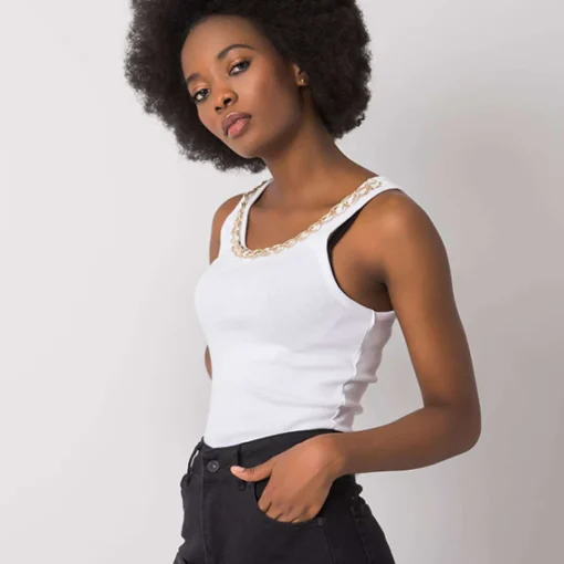 JEANS Lyhythihaiset Paidat Ja Topit>Och Bella Jaylee ribbitoppi valkoinen