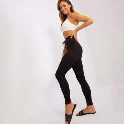 JEANS Leggingsit></noscript>Och Bella Kenzie ribbileggingsit musta