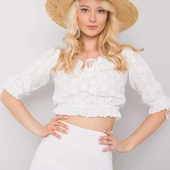 JEANS Lyhythihaiset Paidat Ja Topit>Och Bella Kevita bardot pitsitoppi valkoinen