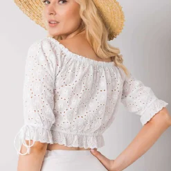 JEANS Lyhythihaiset Paidat Ja Topit>Och Bella Kevita bardot pitsitoppi valkoinen