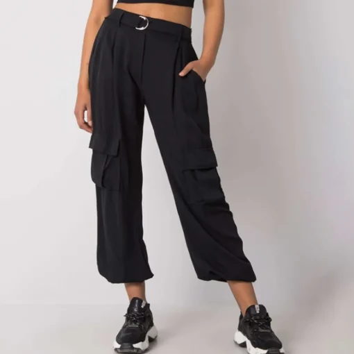 JEANS Housut>Och Bella Lorrita reisitaskuhousut musta
