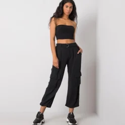 JEANS Housut>Och Bella Lorrita reisitaskuhousut musta