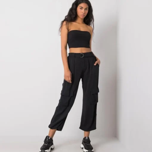 JEANS Housut>Och Bella Lorrita reisitaskuhousut musta