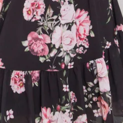 JEANS Minimekot></noscript>Och Bella Nerissa kukkamekko musta