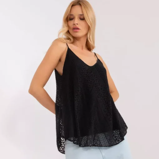 JEANS Lyhythihaiset Paidat Ja Topit>Och Bella Valeriana pitsitoppi musta