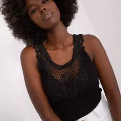 JEANS Lyhythihaiset Paidat Ja Topit>Och Bella Verity ribbitoppi musta