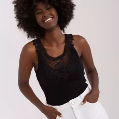 JEANS Lyhythihaiset Paidat Ja Topit></noscript>Och Bella Verity ribbitoppi musta