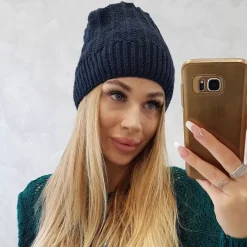 JEANS Talvipäähineet>Oliwier Anna fleecevuorattu pipo navy