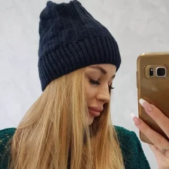 JEANS Talvipäähineet>Oliwier Anna fleecevuorattu pipo navy