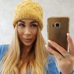JEANS Talvipäähineet></noscript>Oliwier Bis fleecevuorattu pipo keltainen