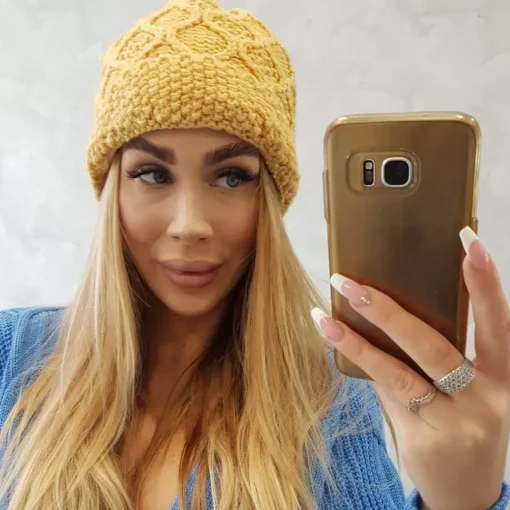 JEANS Talvipäähineet>Oliwier Bis fleecevuorattu pipo keltainen