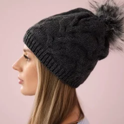 JEANS Talvipäähineet>Oliwier Ela fleecevuorattu pipo grafiitti