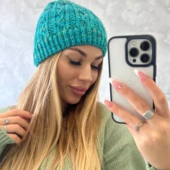 JEANS Talvipäähineet>Oliwier Melisa fleecevuorattu pipo safiiri