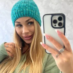 JEANS Talvipäähineet>Oliwier Melisa fleecevuorattu pipo safiiri