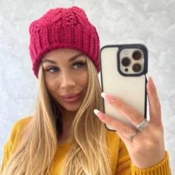 JEANS Talvipäähineet>Oliwier Motyl neulepipo fuksia