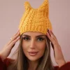 JEANS Talvipäähineet>Oliwier Rabbid fleecevuorattu pipo mustard