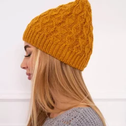 JEANS Talvipäähineet>Oliwier Roma fleecevuorattu pipo mustard