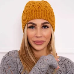 JEANS Talvipäähineet>Oliwier Roma fleecevuorattu pipo mustard
