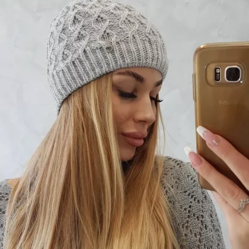 JEANS Talvipäähineet>Oliwier Roma fleecevuorattu pipo v.harmaa