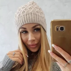 JEANS Talvipäähineet></noscript>Oliwier Roma fleecevuorattu pipo beige