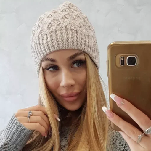 JEANS Talvipäähineet>Oliwier Roma fleecevuorattu pipo beige