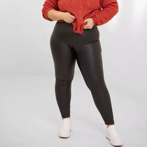 JEANS Leggingsit>Oraije Paris Thermo leatherlook leggingsit musta