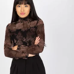 JEANS Pitkähihaiset Paidat></noscript>Oriana kuvioitu meshpaita musta