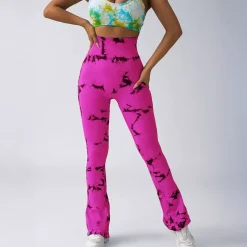 JEANS Housut>Otos Active Tie Dye Scrunch housut fuksia