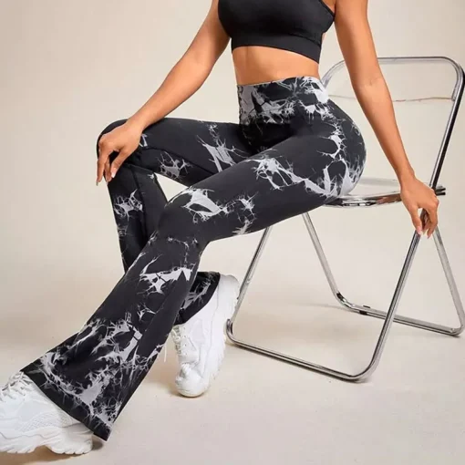 JEANS Housut>Otos Active Tie Dye Scrunch housut musta