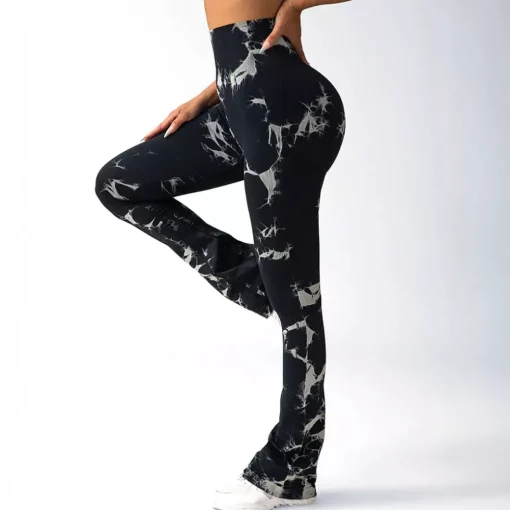 JEANS Housut>Otos Active Tie Dye Scrunch housut musta